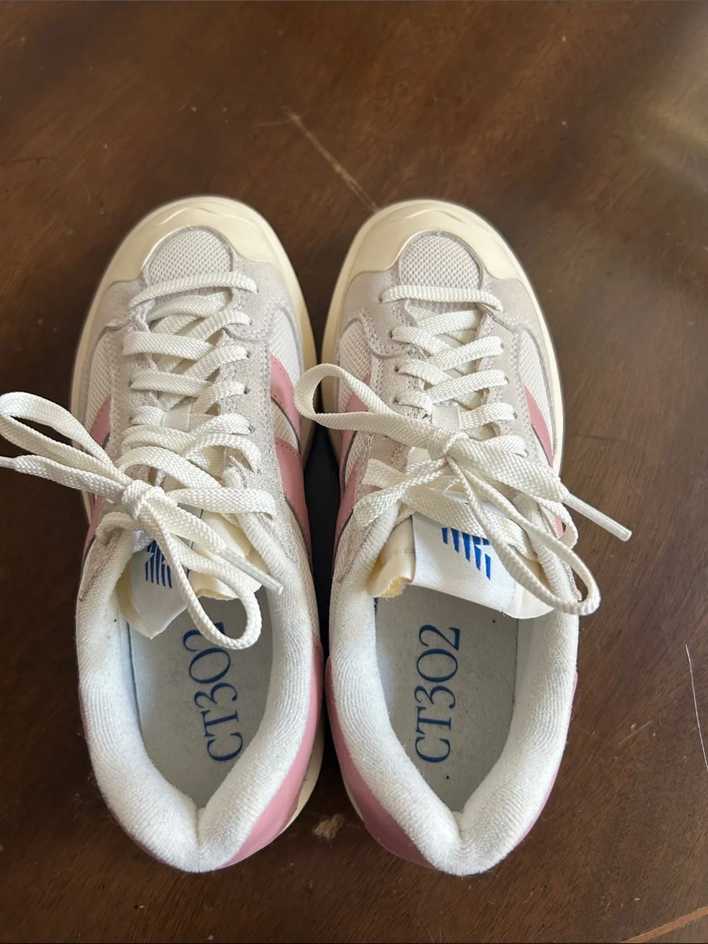 New Balance Cream and Pink Women's Sneakers